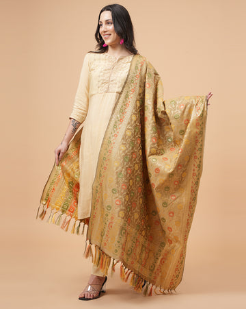 Office Wear Banarasi Dupatta Golden