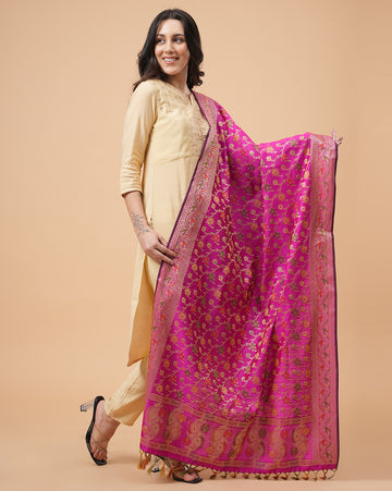Pink Office-wear Banarasi Dupatta