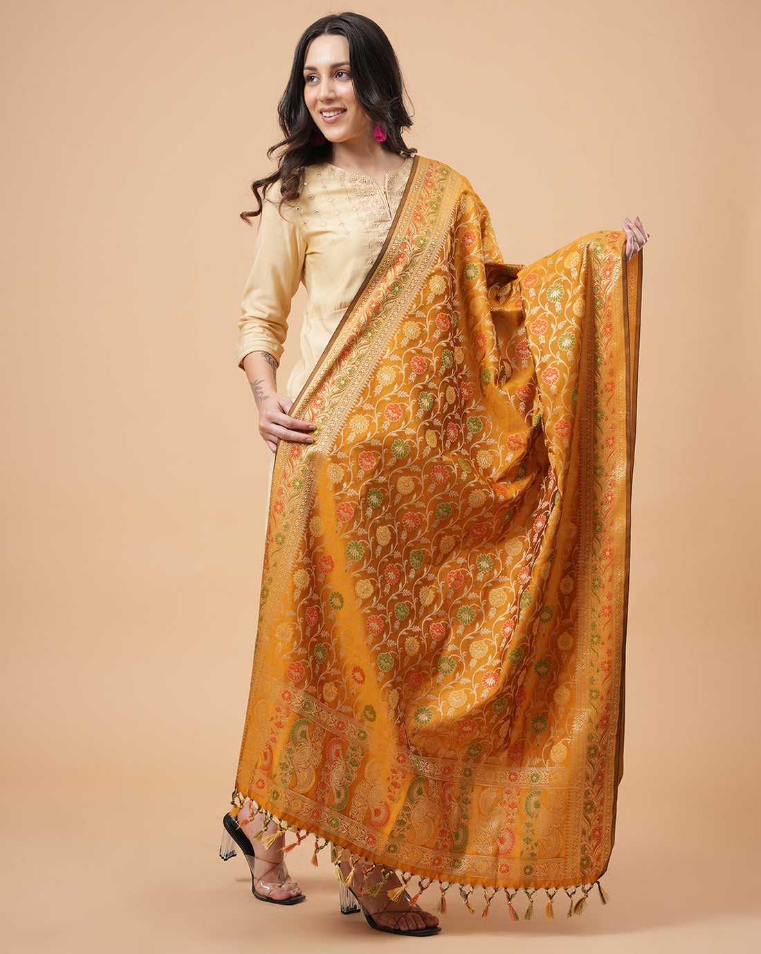 Office Wear Banarasi Dupatta Golden 2