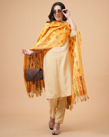 Office Wear Banarasi Dupatta Yellow