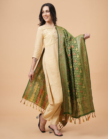 Office Wear Banarasi Dupatta Green