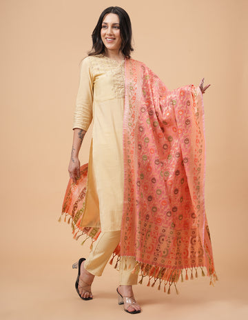 Office Wear Banarasi Dupatta Pink