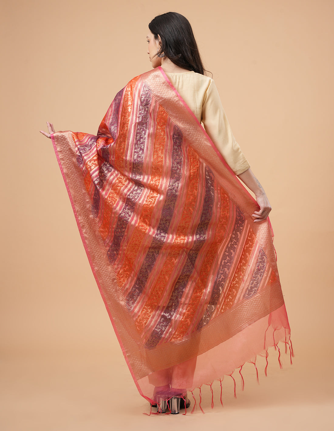 Office Wear Banarasi Dupatta Pink
