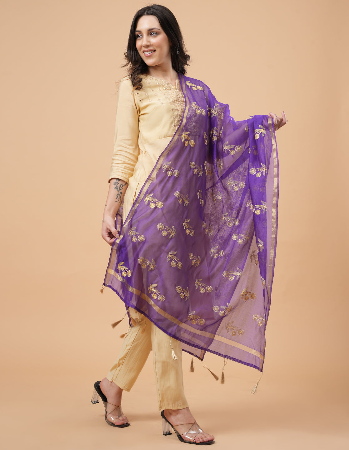 Office Wear Banarasi Dupatta Purple