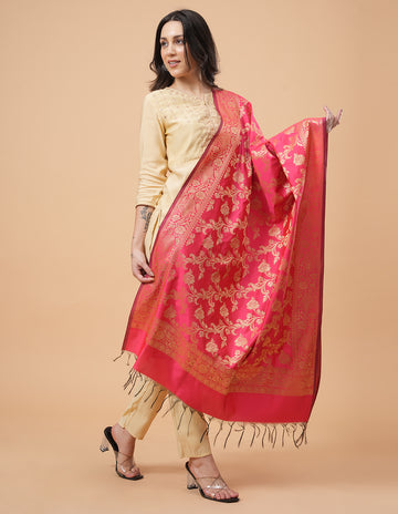 Office Wear Banarasi Dupatta Pink