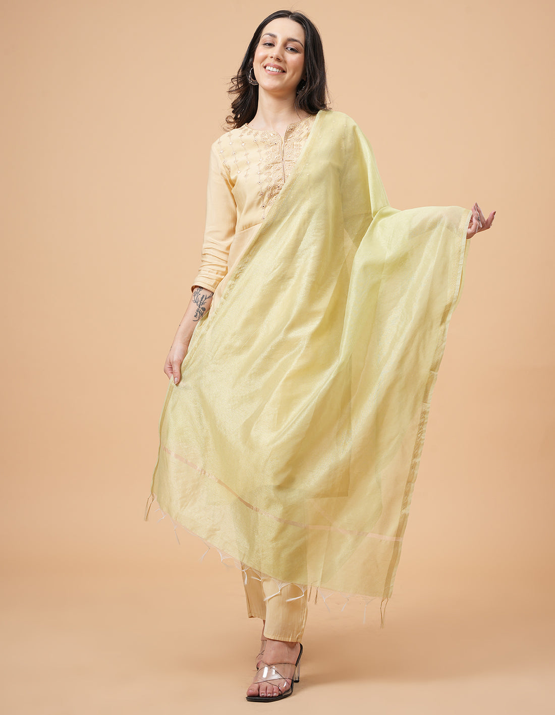 Office Wear Banarasi Dupatta Green