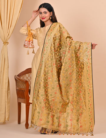 Office Wear Banarasi Dupatta Golden