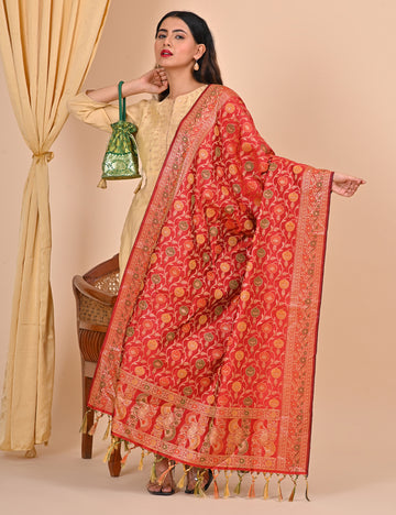 Office Wear Banarasi Dupatta Red