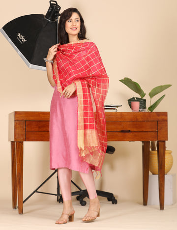 Office Wear Banarasi Dupatta Red