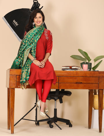 Office Wear Banarasi Dupatta Green