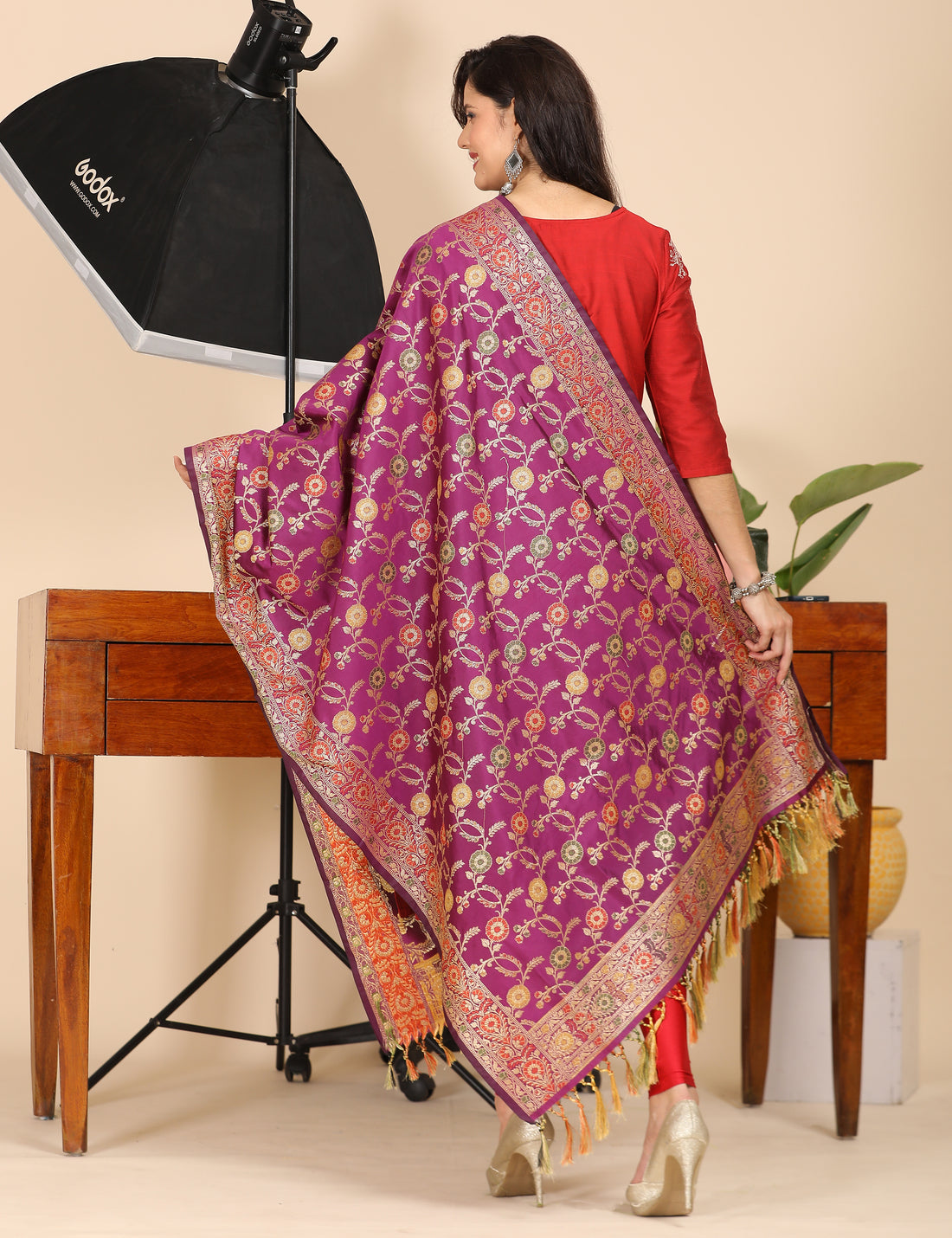 Office Wear Banarasi Dupatta Purple