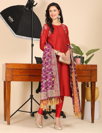 Office Wear Banarasi Dupatta Purple