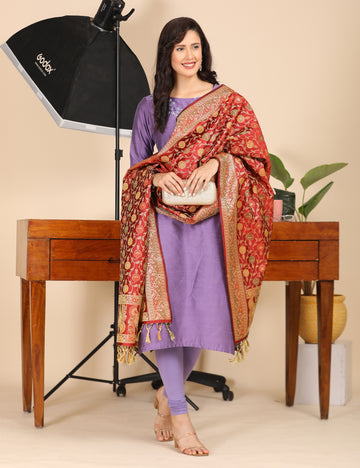 Office Wear Banarasi Dupatta Red