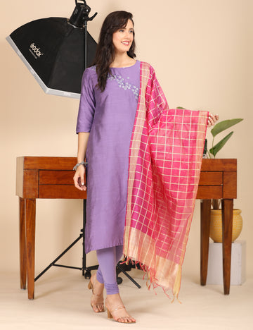 Office Wear Banarasi Dupatta Pink