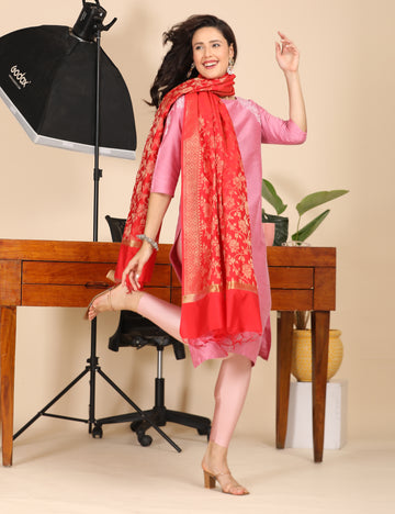 Office Wear Banarasi Dupatta Red