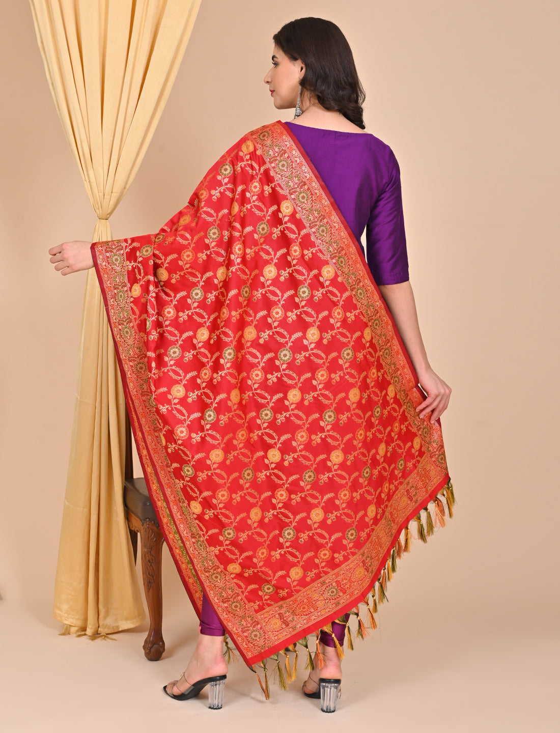 Office Wear Banarasi Dupatta Red