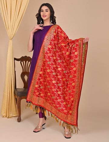Office Wear Banarasi Dupatta Red