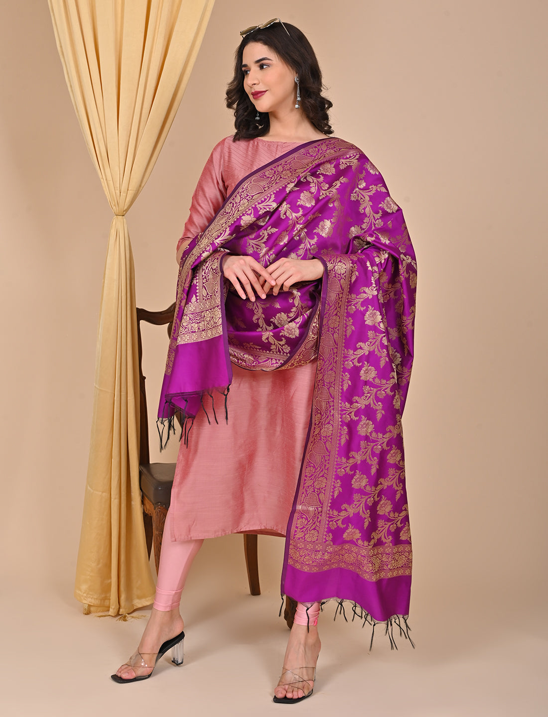 Office Wear Banarasi Dupatta Purple