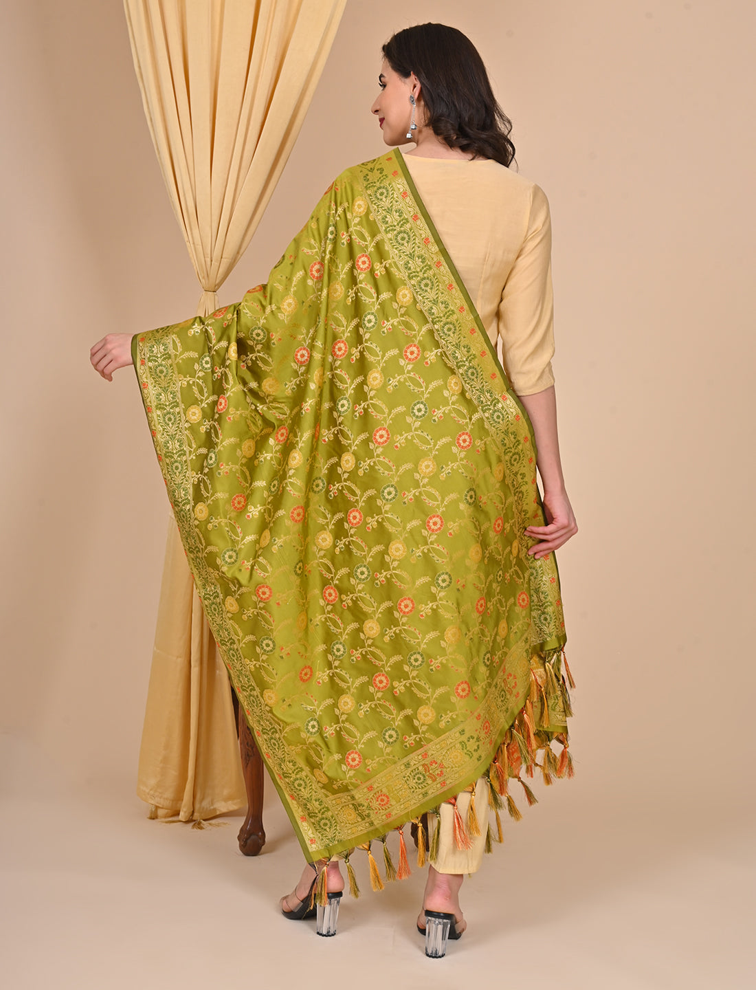 Office Wear Banarasi Dupatta Green