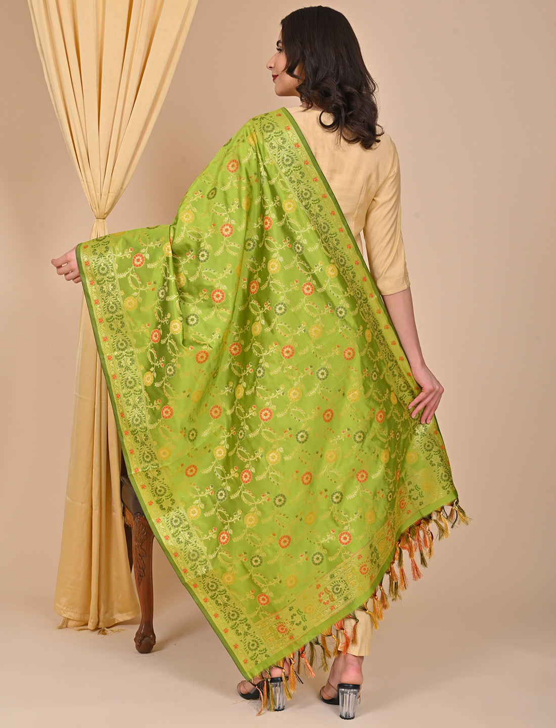 Office Wear Banarasi Dupatta Green