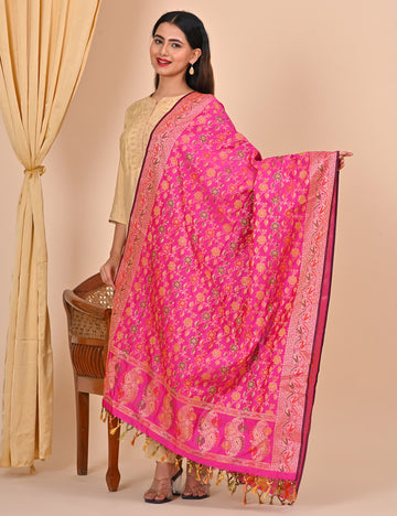 Office Wear Banarasi Dupatta Pink