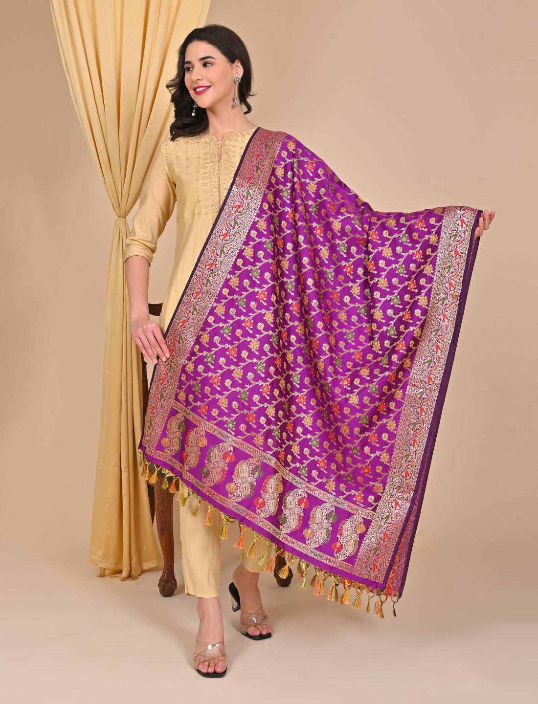 Office Wear Banarasi Dupatta Purple