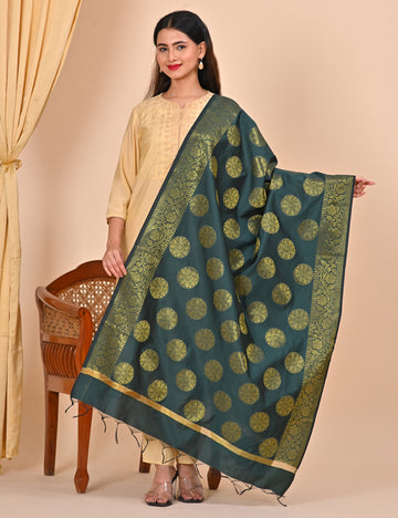 Office Wear Banarasi Dupatta Green