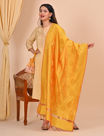 Office Wear Banarasi Dupatta Yellow