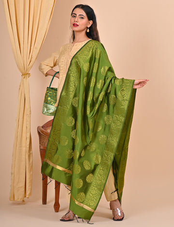 Office Wear Banarasi Dupatta Green