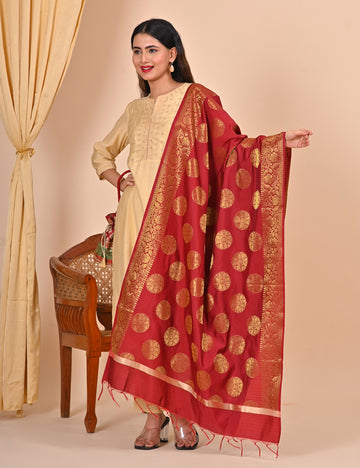 Office Wear Banarasi Dupatta Red