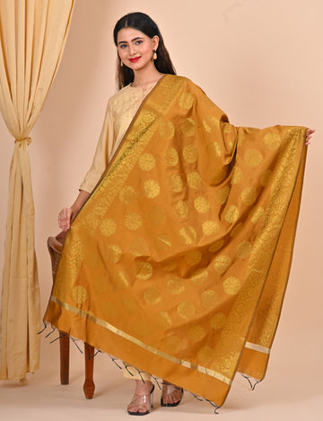 Office Wear Banarasi Dupatta Golden