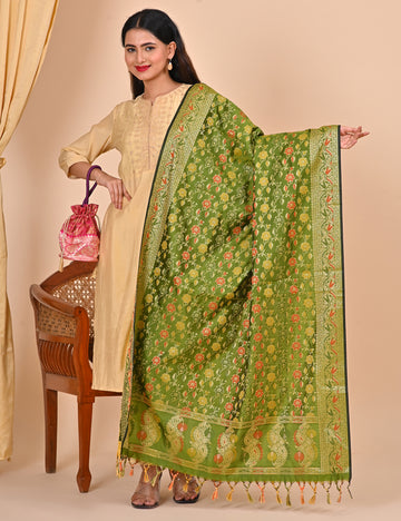 Office Wear Banarasi Dupatta Green