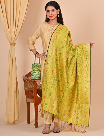 Office Wear Banarasi Dupatta Green