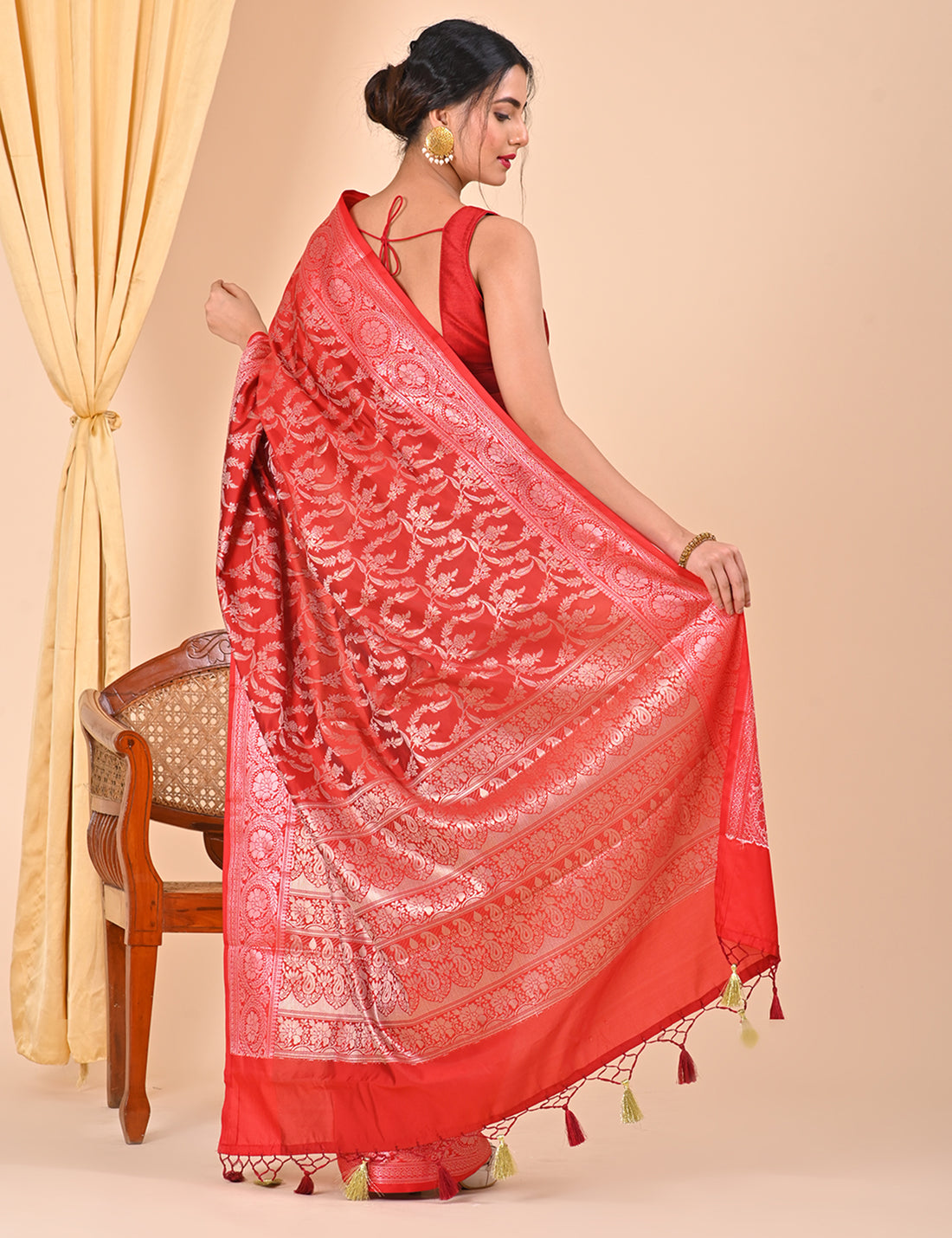 Office Wear Banarasi Saree- Red